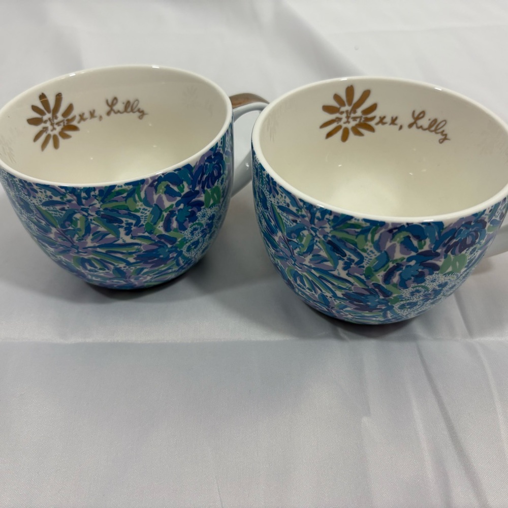 Lilly Pulitzer Vibrant Blue and Green Mugs